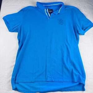Vintage Ecko Unltd. Blue Pique Polo Shirt XL Authentic Classic Division East